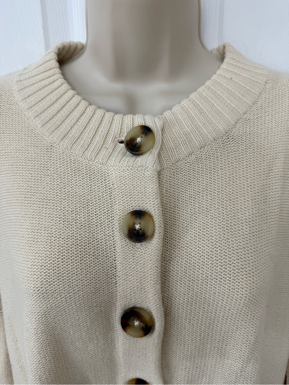 Madewell Broadway Cardigan Sweater Cream 100% Cotton Button Front Size S - Picture 8 of 16